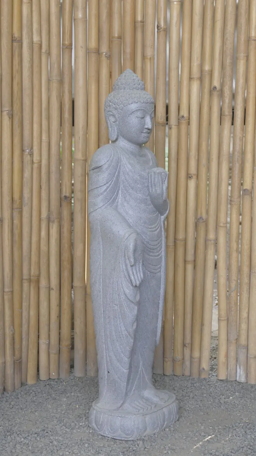  Product image 5 of the product “Standing Buddha with Lotus Flower, ca. 120 cm H ”
